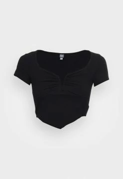 BDG Urban Outfitters CAP SLEEVE HANKY WITH NECK RUCHING - Basic T-shirt - Black -BDG Urban Outfitters shop 01621fb0d01642c2ad4708c2145c7731