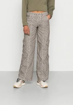 BDG Urban Outfitters BDG SWIRLPRINT - Cargo Trousers - Ecru