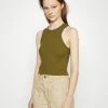BDG Urban Outfitters HIGH TANK - Top - Olive