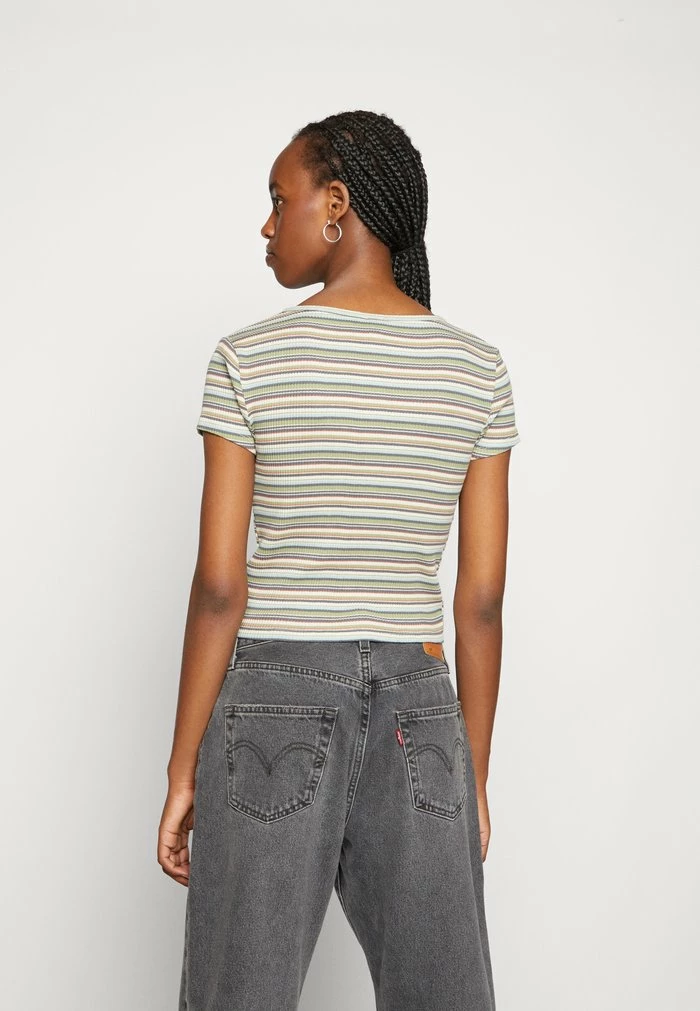 BUTTON UP CAP SLEEVE - Print T-shirt - green BDG Urban Outfitters BUTTON UP CAP SLEEVE - Print T-shirt - Green -BDG Urban Outfitters shop 107b8710ef514805ba6a3bf82fae50a4