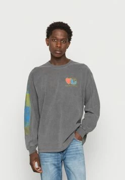 BDG Urban Outfitters LOVE EVERYONE UNISEX - Long Sleeved Top - Washed Black