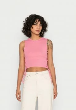 BDG Urban Outfitters LATTICE SIDE CREW NECK TANK - Top - Pink