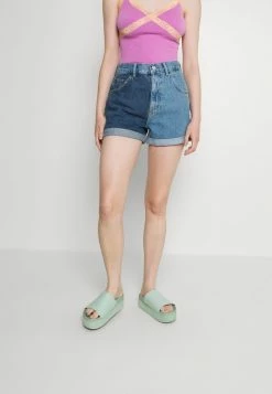 BDG Urban Outfitters TWO TONE MOM - Denim Shorts - Blue