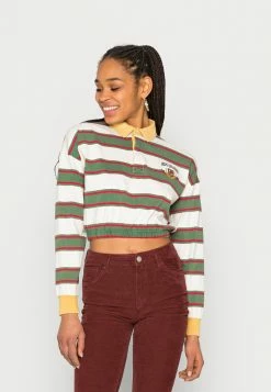 BDG Urban Outfitters STRIPE CREST BUBBLE RUGBY - Long Sleeved Top - Cream