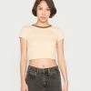 BDG Urban Outfitters RINGER BABY TEE - Basic T-shirt - Ecru