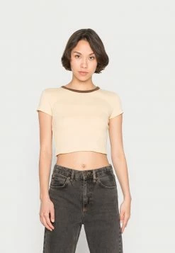 BDG Urban Outfitters RINGER BABY TEE - Basic T-shirt - Ecru