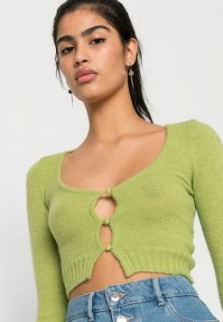 BDG Urban Outfitters BDG BUTTON MICRO CARDI - Cardigan - Green -BDG Urban Outfitters shop 35bf160494554cfbb7b7890c8b702e57