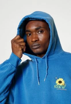 BDG Urban Outfitters GROW TODAY HOODIE UNISEX - Hoodie - Blue -BDG Urban Outfitters shop 4c7bcdc9b1aa4701aee03be37792f1ec