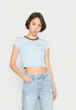 BDG Urban Outfitters RINGER BABY TEE - Basic T-shirt - Blue