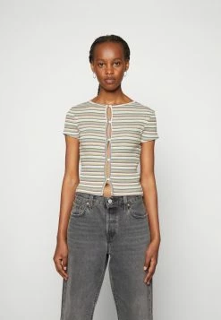 BDG Urban Outfitters BUTTON UP CAP SLEEVE - Print T-shirt - Green