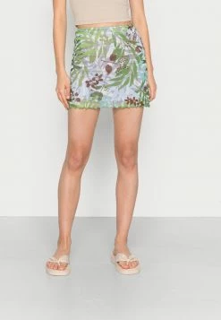 BDG Urban Outfitters PRINTED SKIRT - Mini Skirt - Wood Green