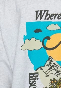 BDG Urban Outfitters RISE AND SHINE UNISEX - Print T-shirt - Grey -BDG Urban Outfitters shop 5d472554fa5d4386b5308cf11d98fb98