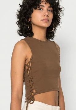 BDG Urban Outfitters LATTICE SIDE CREW NECK TANK - Top - Chcolate -BDG Urban Outfitters shop 5e0ec38de2bd46cab8a0e3eb9bc0f801