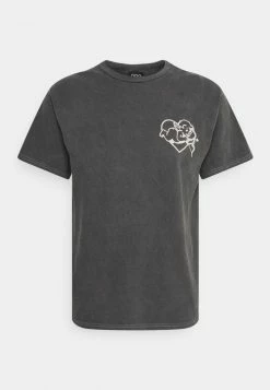 BDG Urban Outfitters KIND HEART TEE UNISEX - Print T-shirt - Charcoal