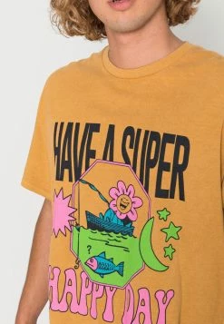 BDG Urban Outfitters HAVE A NICE DAY TEE UNISEX - Print T-shirt - Yellow -BDG Urban Outfitters shop 64a6c49e36e44e07872cea8fc02bf97c