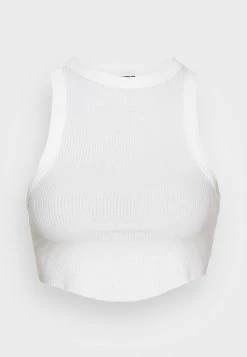 BDG Urban Outfitters HIGH NECK TANK WITH RAW CURVED HEM - Top - White -BDG Urban Outfitters shop 6ad2df41070647ca9d3380e48d2498b5