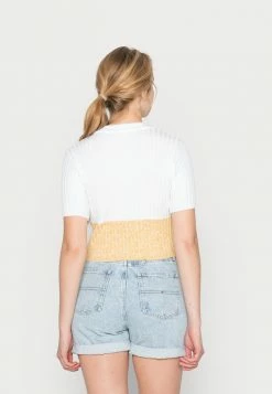 BDG Urban Outfitters BDG LATTICE FRONT TWO TONE TOP - Jumper - Yellow/tbc -BDG Urban Outfitters shop 79b57999bc9446ad9b7f58f9a6beb5b2