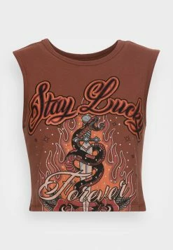 BDG Urban Outfitters BDG STAY LUCKY VEST - Top - Chocolate -BDG Urban Outfitters shop 7c2ff562cd0d45339b8521660eed7598