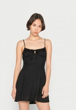 BDG Urban Outfitters KAMARYN TIE FRONT DRESS - Day Dress - Black