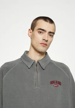 BDG Urban Outfitters HALF ZIP RUGBY UNISEX - Sweatshirt - Washed Black -BDG Urban Outfitters shop 8128b25e595e439ab02a46ae972ba29e