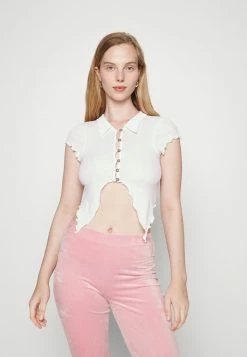 BDG Urban Outfitters BUTTON UP SPLIT HEM SHIRT - Shirt - White