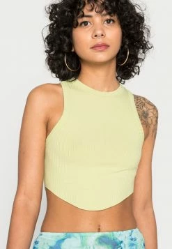BDG Urban Outfitters HIGH NECK TANK WITH RAW CURVED HEM - Top - Green -BDG Urban Outfitters shop 8ee43542c7814ed9a53b8112ee268013