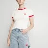 BDG Urban Outfitters RINGER BABY TEE - Basic T-shirt - White -BDG Urban Outfitters shop 949d3c4d2f1546788792fc2ea2b70555