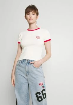 BDG Urban Outfitters RINGER BABY TEE - Basic T-shirt - White