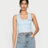 BDG Urban Outfitters SCOOP TANK - Top - Baby Blue -BDG Urban Outfitters shop 94f5ea56cc444260a22d5cc151964cb2