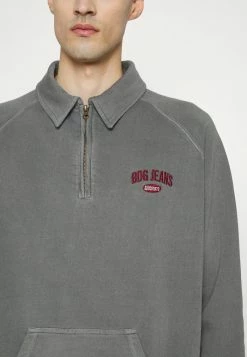 BDG Urban Outfitters HALF ZIP RUGBY UNISEX - Sweatshirt - Washed Black -BDG Urban Outfitters shop 9ce203d23da04234a9cba58cc355d555