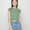 BDG Urban Outfitters CONTRAST RAGLAN TEE - Basic T-shirt - Green -BDG Urban Outfitters shop 9db02b3ab46e4ea6a3b09eda144ef8ab