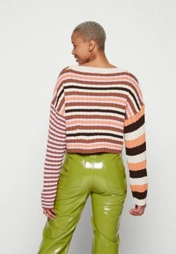 BDG Urban Outfitters CROPPED STRIPED V NECK JUMPER - Jumper - Multi-coloured -BDG Urban Outfitters shop 9f33f587f9b842ea85e1b463d3bd0ab5