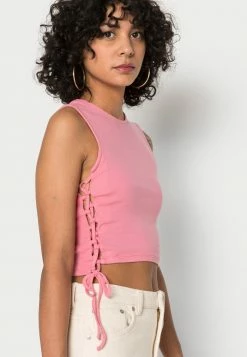 BDG Urban Outfitters LATTICE SIDE CREW NECK TANK - Top - Pink -BDG Urban Outfitters shop 9f6d59da199b408fba49aa0369e01c90