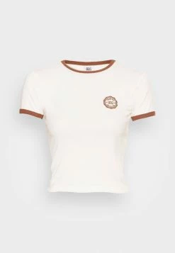 BDG Urban Outfitters RINGER BABY TEE - Basic T-shirt - Ecru -BDG Urban Outfitters shop a58471509757427d8b5486582a58dd54