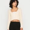 BDG Urban Outfitters BDG BUTTON UP MINI - Cardigan - Cream -BDG Urban Outfitters shop a651223ff42d4d4b8d6f052fe726eca8
