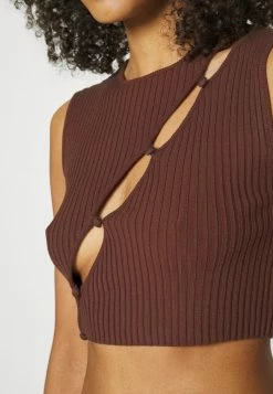 BDG Urban Outfitters ASYMMETRIC CUT OUT TANK - Top - Chocolate -BDG Urban Outfitters shop a96436cc6dc34fdcaa76ccc33927485e