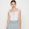 BDG Urban Outfitters BUSTIER - Top - White -BDG Urban Outfitters shop afad3cbb364b4ecdb9d193a8874119c6