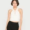 BDG Urban Outfitters LATTICE COLLAR TANK - Top - Ecru -BDG Urban Outfitters shop b8f1a48b27844b06829c1bfe3944b970