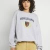 BDG Urban Outfitters LARGE CREST EMBROIDERED CREWNECK - Sweatshirt - Grey Marl