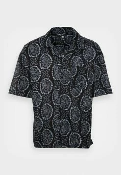 BDG Urban Outfitters PRINTED REVERE SHIRT - Shirt - Black -BDG Urban Outfitters shop bd421379269e4963a91fe0f0aaa7fb61