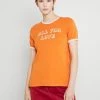 BDG Urban Outfitters ALL FOR LOVE RINGER TEE - Print T-shirt - Orange