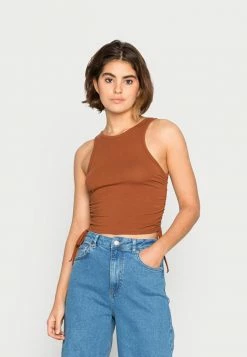 BDG Urban Outfitters BDG RUCHED TIE SIDE TANK - Top - Dark Orange