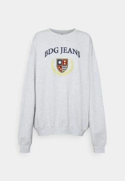 BDG Urban Outfitters LARGE CREST EMBROIDERED CREWNECK - Sweatshirt - Grey Marl -BDG Urban Outfitters shop c352e265be51436aa8347e809082d711