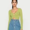 BDG Urban Outfitters BDG BUTTON MICRO CARDI - Cardigan - Green