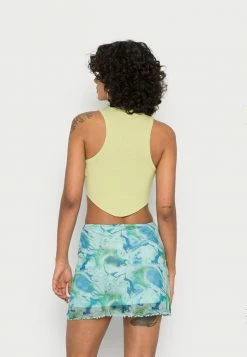 BDG Urban Outfitters HIGH NECK TANK WITH RAW CURVED HEM - Top - Green -BDG Urban Outfitters shop c51a49e16f114b3492109757b21de07d