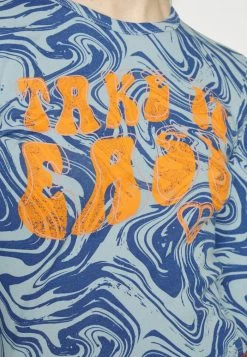 BDG Urban Outfitters SWIRL MARBLE BABY TEE - Long Sleeved Top - Blue -BDG Urban Outfitters shop c8b89c0d7eac412b8c33c2593924f0e7