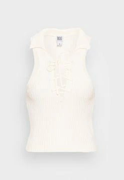 BDG Urban Outfitters LATTICE COLLAR TANK - Top - Ecru -BDG Urban Outfitters shop ca25e1141ffa457ca5a5a300e4f6418a