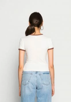 BDG Urban Outfitters RINGER BABY TEE - Basic T-shirt - Ecru -BDG Urban Outfitters shop ceba13dd83784d3096ab51a4157ddd6b