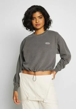 BDG Urban Outfitters BUBBLE HEM - Sweatshirt - Charcoal