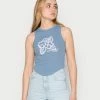 BDG Urban Outfitters BDG YOU MATTER TANK WITH HANKY HEM - Top - Blue